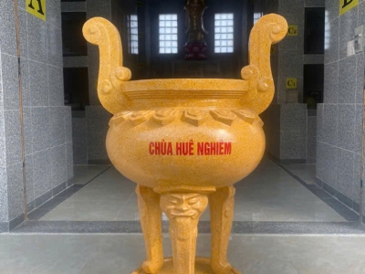 Đỉnh Cắm Hương Đá Mài - Đồ Thờ Cúng Trang Trọng